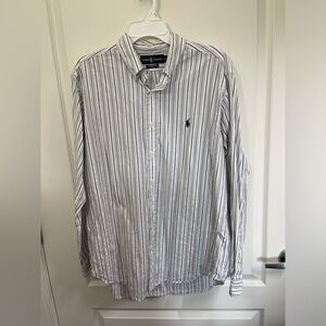 Polo Ralph Lauren Men's Classic Fit Striped Button-Down Shirt White Size L